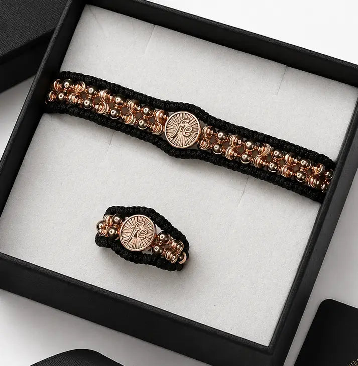 Set Pulsera + Anillo Tejido